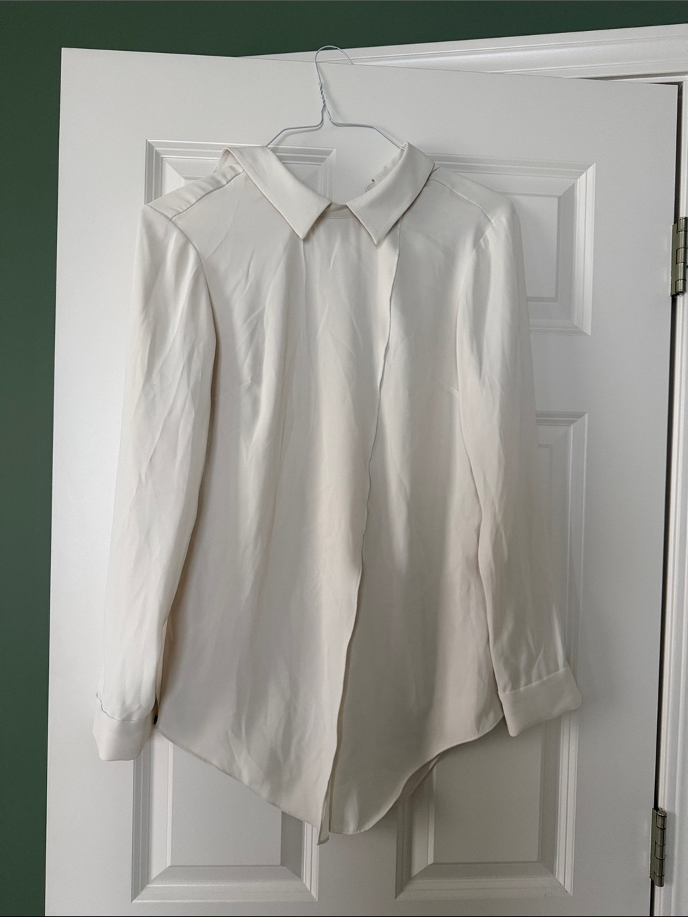RACHEL Rachel Roy Ivory Button-Down Long-Sleeve Shirt